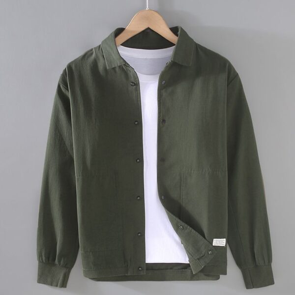 Loose Casual Solid Color Men's Shirt Coat - Image 3