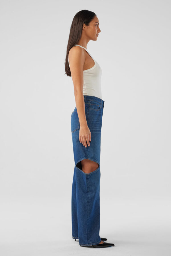 Aubrey Mid-rise Cut-out Straight Leg -  Pavona Dark Indigo - Image 2