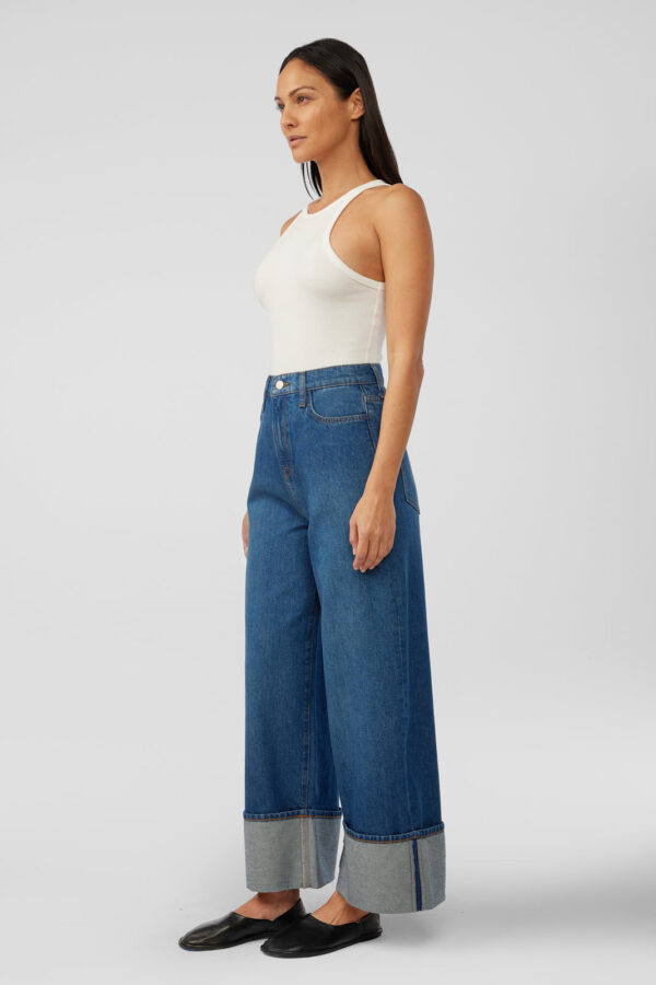 Rose High-rise Cropped Wide Leg - True Medium Indigo - Image 3