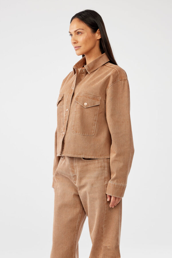 Castro Cropped Oversized Shirt - Coco brown - Image 3