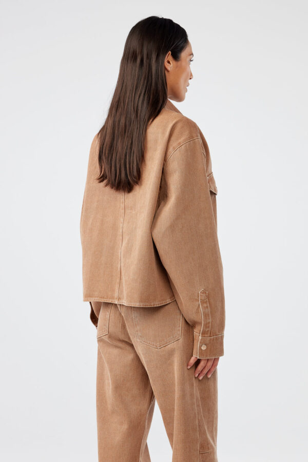 Castro Cropped Oversized Shirt - Coco brown - Image 2