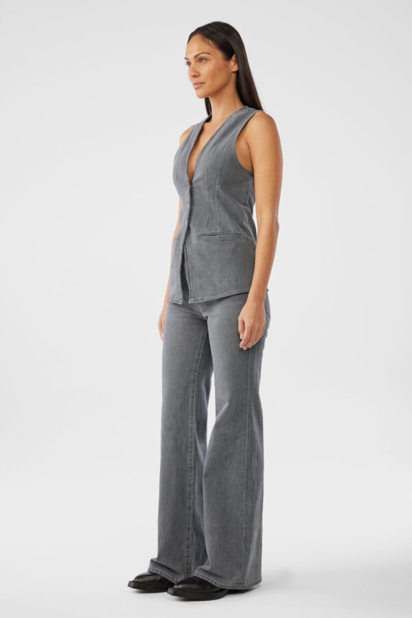 Monica Tailored Denim Vest - Tempesta Grey - Image 3