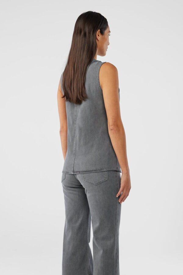 Monica Tailored Denim Vest - Tempesta Grey - Image 2