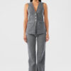 Monica Tailored Denim Vest - Tempesta Grey