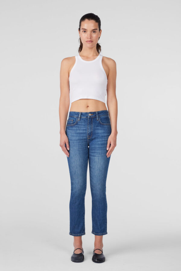 Hawn High Rise Cropped Loose Skinny - Medium Indigo - Image 4