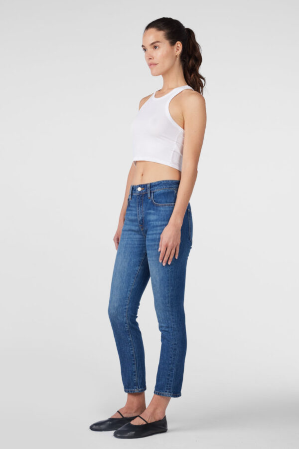 Hawn High Rise Cropped Loose Skinny - Medium Indigo - Image 2