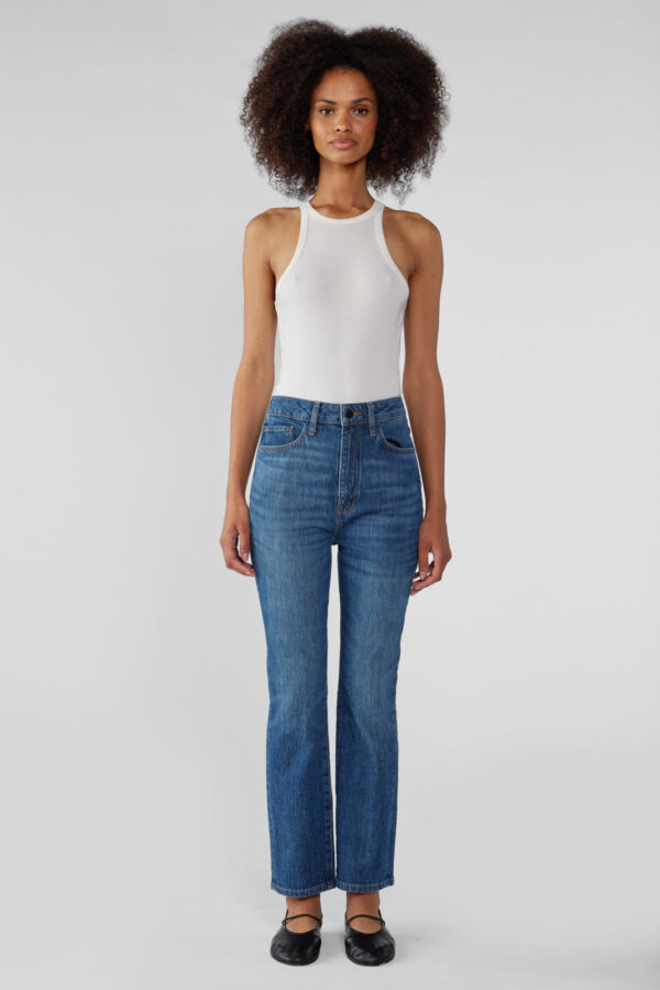 Hawn High Rise Cropped Loose Skinny - Medium Indigo - Image 5