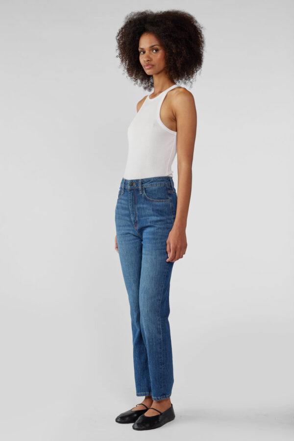 Hawn High Rise Cropped Loose Skinny - Medium Indigo - Image 6