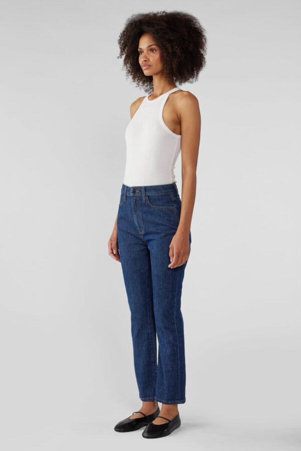 Ms. Hawn High Rise Cropped Loose Skinny - Dark Indigo - Image 2