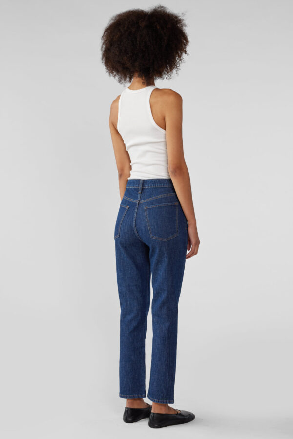 Ms. Hawn High Rise Cropped Loose Skinny - Dark Indigo - Image 3