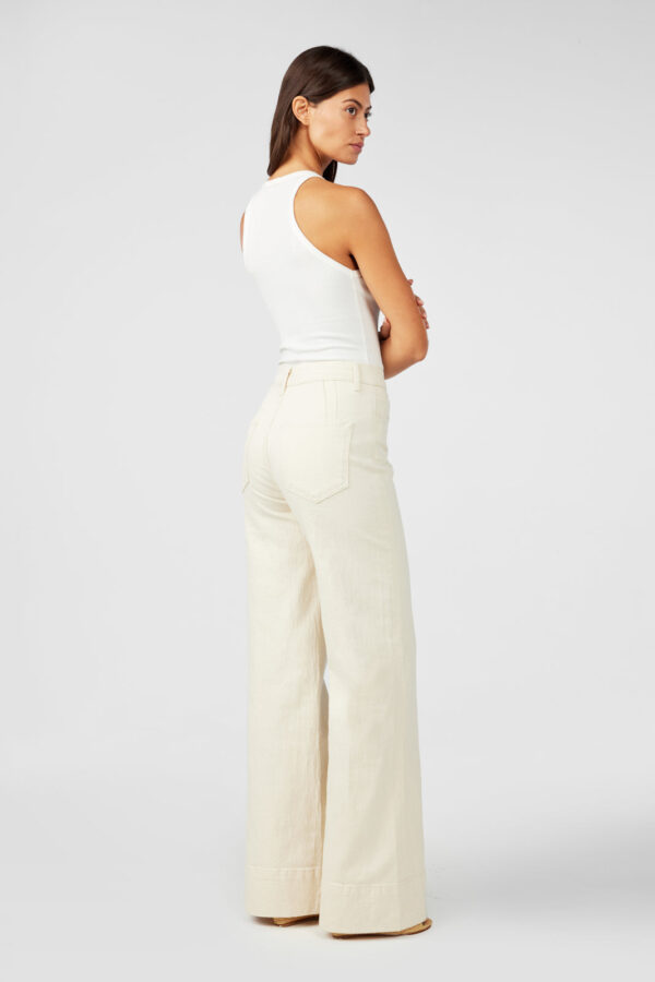 Ms. Onassis V-High Rise Wide Leg - Off White - Image 3