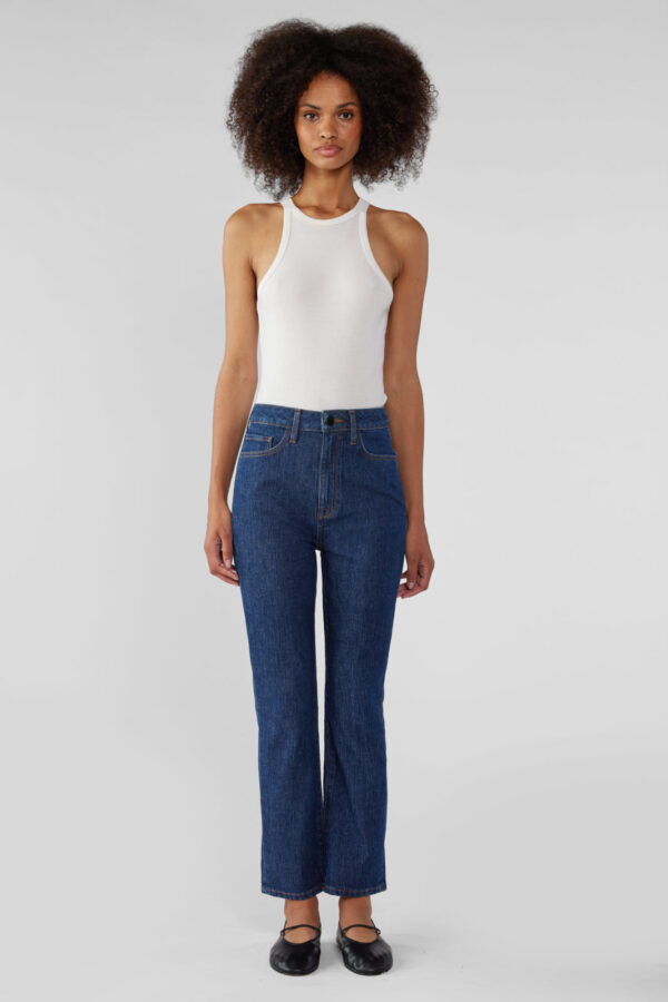 Ms. Hawn High Rise Cropped Loose Skinny - Dark Indigo - Image 4