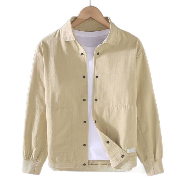 Loose Casual Solid Color Men's Shirt Coat - Image 5